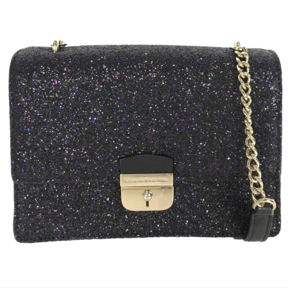 Kate Spade Eden Sunset Lane Glitter Crossbody Bag Purse Black - WKRU4812